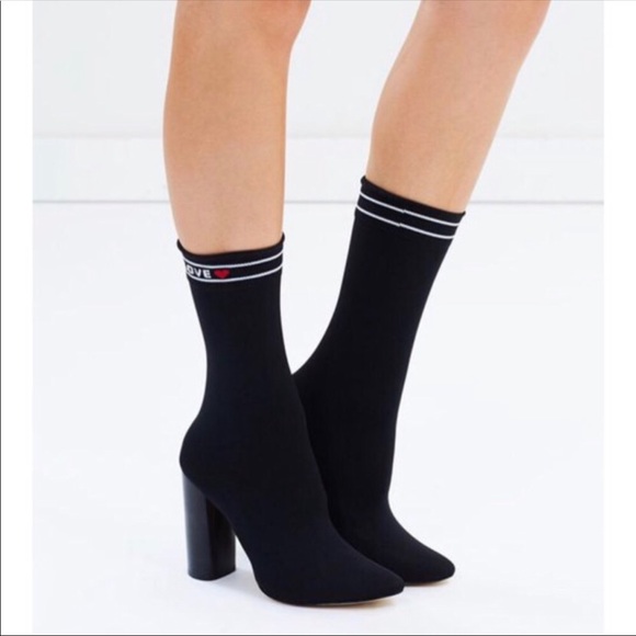 ALDO LOVELYY Black Sock Boots - Picture 1 of 8